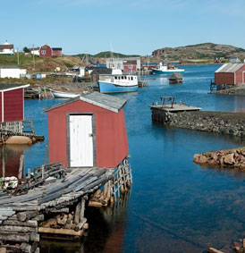 small huts in a small bay area